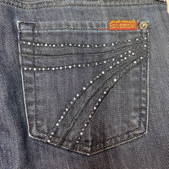 7 for all mankind dark wash dojo blue jeans size 30 - Picture 7 of 13